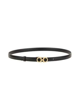 Ferragamo Black Gancini Buckle Belt