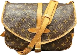 Louis Vuitton Pre-owned Cross Body Bags, female, Brown, Size: ONE SIZE Pre-owned Saumur Monogram Shoulder Bag