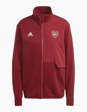 adidas Womens Womens Afc Anth Jacketw Tracksuit Top - Red - Size: 12