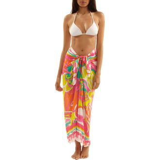 Trina Turk Elara Cover-Up Pareo in Pink Multi at Nordstrom