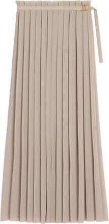 Ami Geplooide Rok - Dames - Maxi Rokken - Grijs - S - Polyester - Rokken