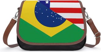 Generic Brazil US Flag Small Womens Crossbody Bags Shoulder Handbag with Adjustable Strap for Travel