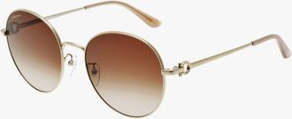 Ferragamo Brown Gradient Round Ladies Sunglasses SF211SK 688 58