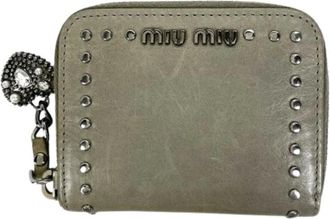 Miu Miu Pre-owned Wallets, female, Gray, Size: ONE SIZE Pre-owned Business card case