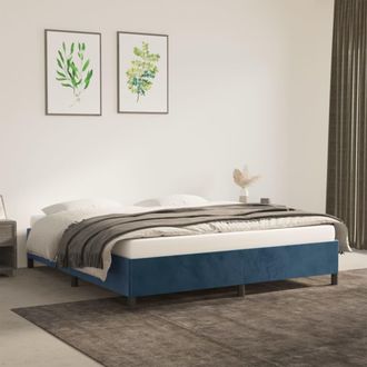 vidaXL Vidaxl - Estructura De Cama Sin Colch&oacute;n Terciopelo Azul Oscuro 160x200cm
