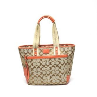 Coach Orange Signature Line Tote Bag (Pre-Owned)
