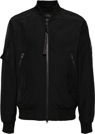 Moose Knuckles Courville logo-appliqu&eacute; bomber jacket - men - Polyester - M - Black