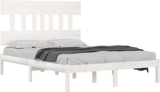 vidaXL Estructura De Cama Madera Maciza Blanco 200x200 Cm Vidaxl