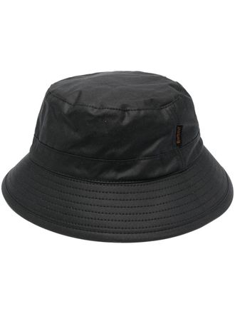 Barbour logo-patch bucket hat - women - Cotton/Cotton - L - Black