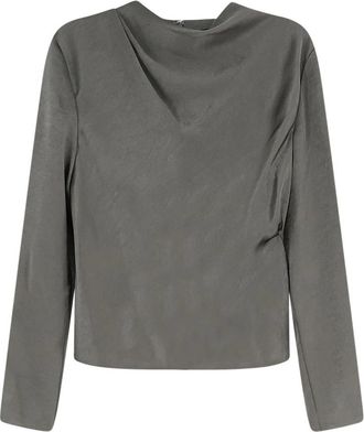 Vince Gelaagde colkraag blouse - Dames - Blouses & Shirts - Grijs - Maat: L Satijn