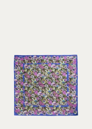Valentino Garavani Floral Silk Foulard Scarf