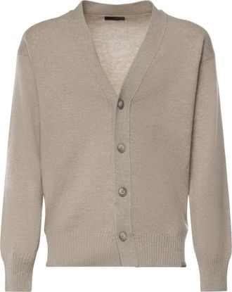 Fay V-hals Cardigan - Heren - Vesten - Beige - XL - Wol - Truien & Vesten