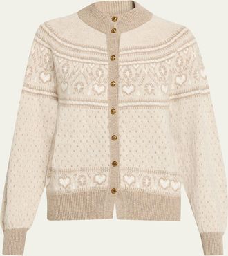Khaite Marc Cashmere Fair Isle Cardigan