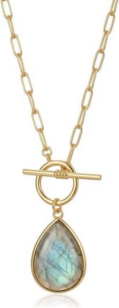 st. Moran Labradorite Toggle Necklace in Green/gold at Nordstrom
