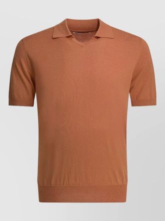 Brunello Cucinelli cotton polo shirt short sleeves ribbed trim