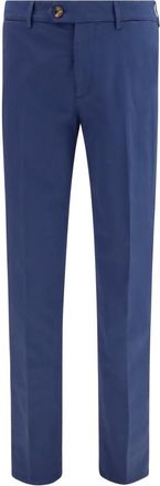 Brunello Cucinelli Blue Flat Front Trousers
