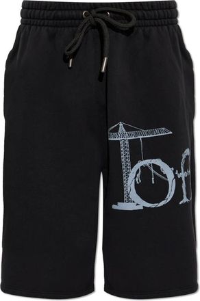 Off-white Korte Broeken, Heren, Zwart, 2Xl, Katoen, Sweatshorts met print
