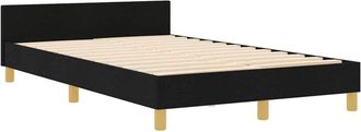 vidaXL Estructura De Cama Con Cabecera Negro 120 X 190 Cm Tela Vidaxl