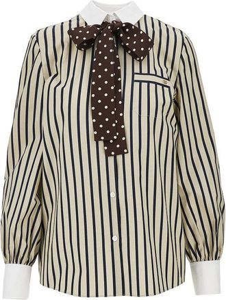 Valentino Striped shirt with silk bow Woman 42