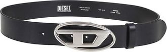 Diesel Black Vegetable-Tanned Leather Belt