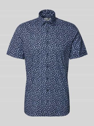 Olymp Level 5 Slim Fit Freizeithemd mit floralem Allover-Print in Marine, Gr&ouml;&szlig;e 38