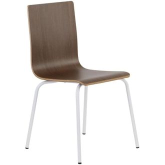OEM Silla De Contrachapado De Nogal Oscuro Con Estructura Blanca. Modelo Werdi B