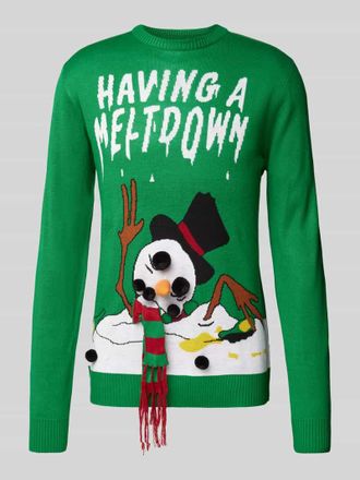 Lindbergh Lindbergh Strickpullover mit Label-Stitching in Gruen, Gr&ouml;&szlig;e XL