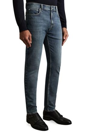 Reiss Bleaker Slim Fit Jeans in Washed Indigo at Nordstrom, Size 32