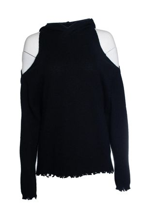 Rta hooded knitwear with open shoulders