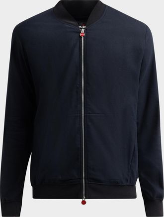 Kiton Cotton Jersey Zip-Front Jacket
