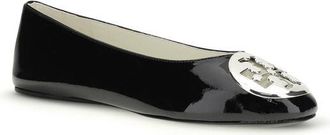 Tory Burch Womens Black Calf Leather Bos Taurus Ballet Flats