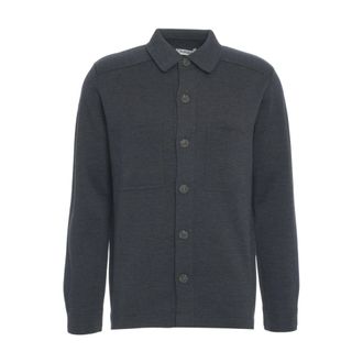 KANGRA Cardigans, male, Gray, Size: 2XL Gray Wool Overshirt Jacket