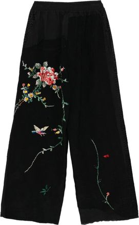 By Walid Pantaloni a fiori - Nero