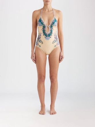 Zimmermann Costume intero a stampa floreale con scollo allamericana