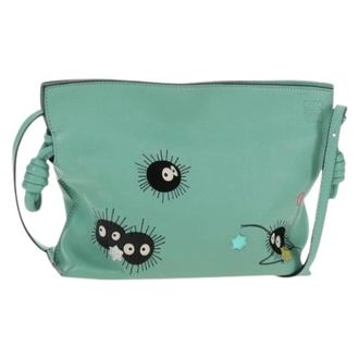 Loewe Pre-owned Schoudertas - Dames - Pre-owned - Groen - Maat: ONE Size Leer