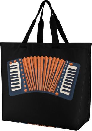 Generic Accordion Large Reusable Shopping Bag Lightweight Foldable Tote Bags Washable Shoulder Handbag