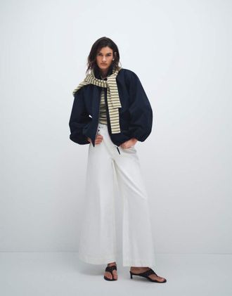 Asos Jeans a palazzo a fondo ampio bianchi-Bianco
