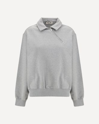 Miu Miu Sweatshirt with oblique zip closure Female XS