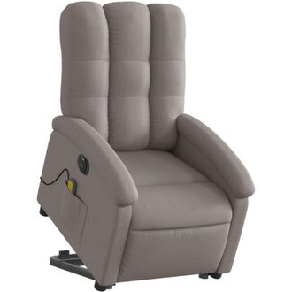 vidaXL Vidaxl - Sill&oacute;n De Masaje El&eacute;ctrico Reclinable Elevable Tela Taup&eacute;