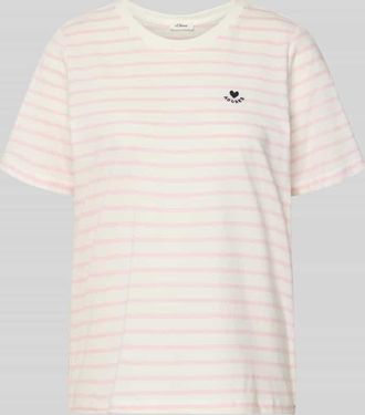 s.Oliver Red Label Regular Fit T-Shirt aus reiner Baumwolle in Hellrosa, Gr&ouml;&szlig;e 34