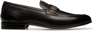 Bally Sadei logo-plaque leather loafers - men - Calf Leather/Leather/Leather - 42.5 - Black