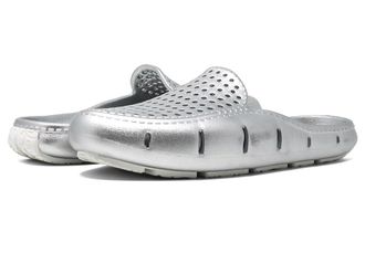 Floafers Sunset Slide Shoes Silver Metallic/Bright White : Mens 10 - Womens 12 Medium, Synthetic
