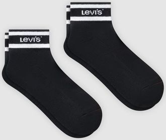 Levi's Mid Cut Sport Socks 2 Pack - Hombre - 35 - Black / Black