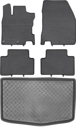 OEM Juego De Alfombrillas De Goma Para Coche Y Maletero Para Nissan Qashqai Ii Crossover (2014-2020)