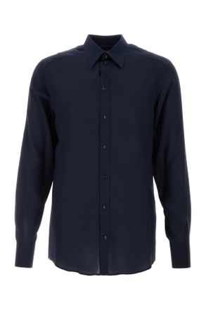 Dolce & Gabbana Blue Crepe Shirt