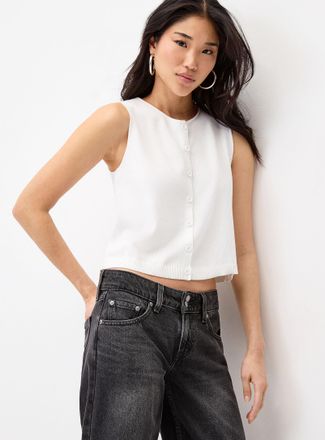 Twik Womens Fine-knit buttoned vest