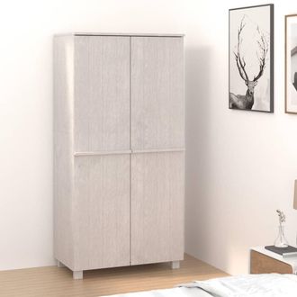 vidaXL Armario Hamar Madera Maciza De Pino Blanco 89x50x180 Cm Vidaxl