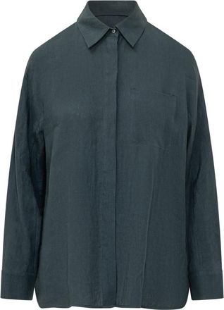 Max Mara Navy Blue Regular Solid Shirt