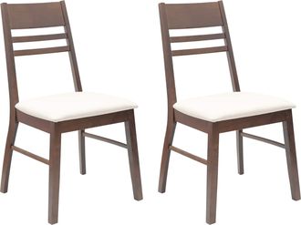vidaXL Sillas De Comedor 2 Uds. Madera De Caucho S&oacute;lido Marr&oacute;n Claro Vidaxl