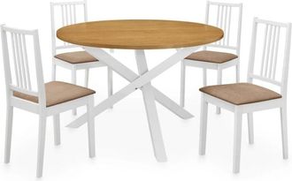 vidaXL Vidaxl - Juego de muebles de comedor 5 piezas mdf blanco